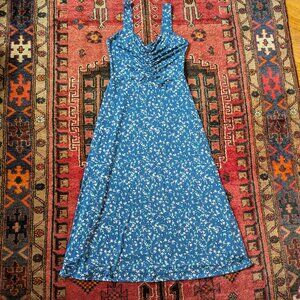 41 Hawthorn "Anya" Sweetheart Neckline Midi Dress NWT size M - Blue mini floral